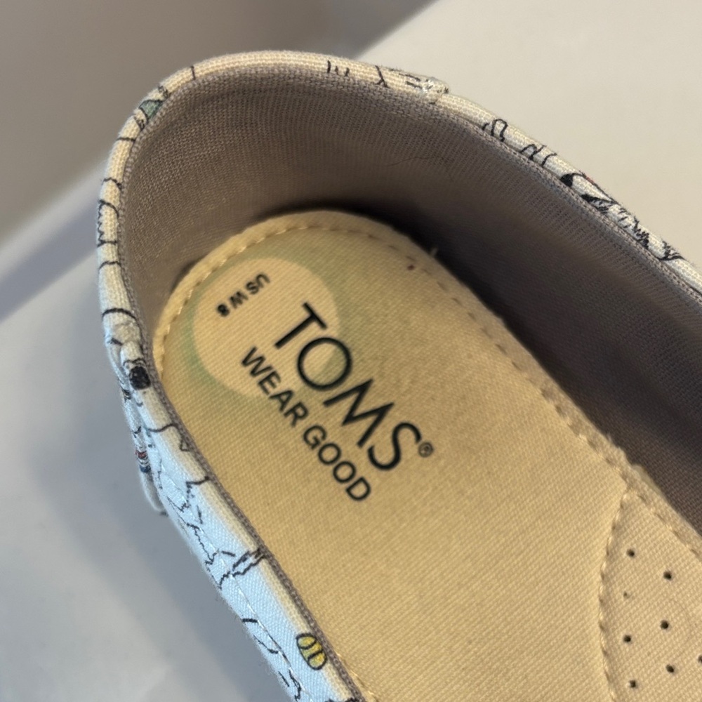 TOMS Slip-On Canvas Shoes with Multicolor Dog Print - Cream - Picture 3 of 8